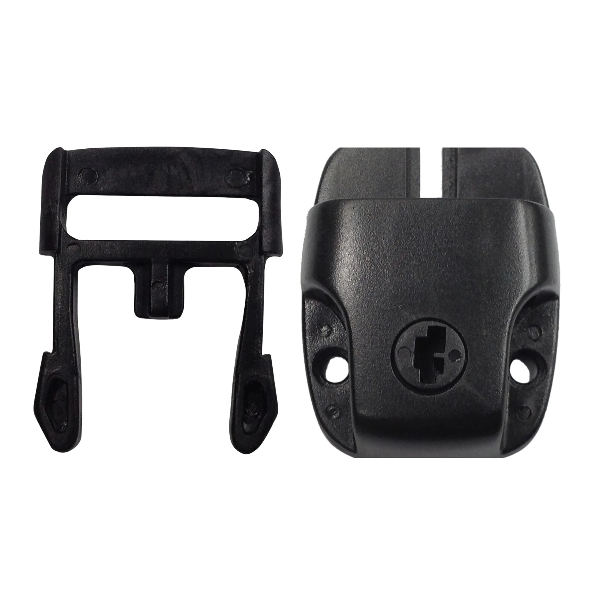 Complete replacement set of clip and cabinet parts for spa cover. Shown on a white background