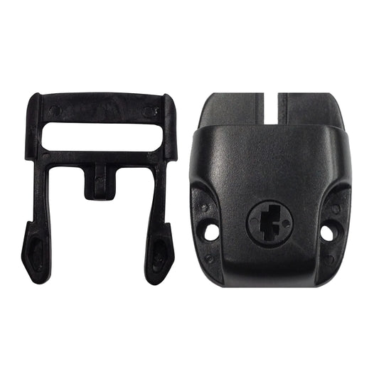 Complete replacement set of clip and cabinet parts for spa cover. Shown on a white background