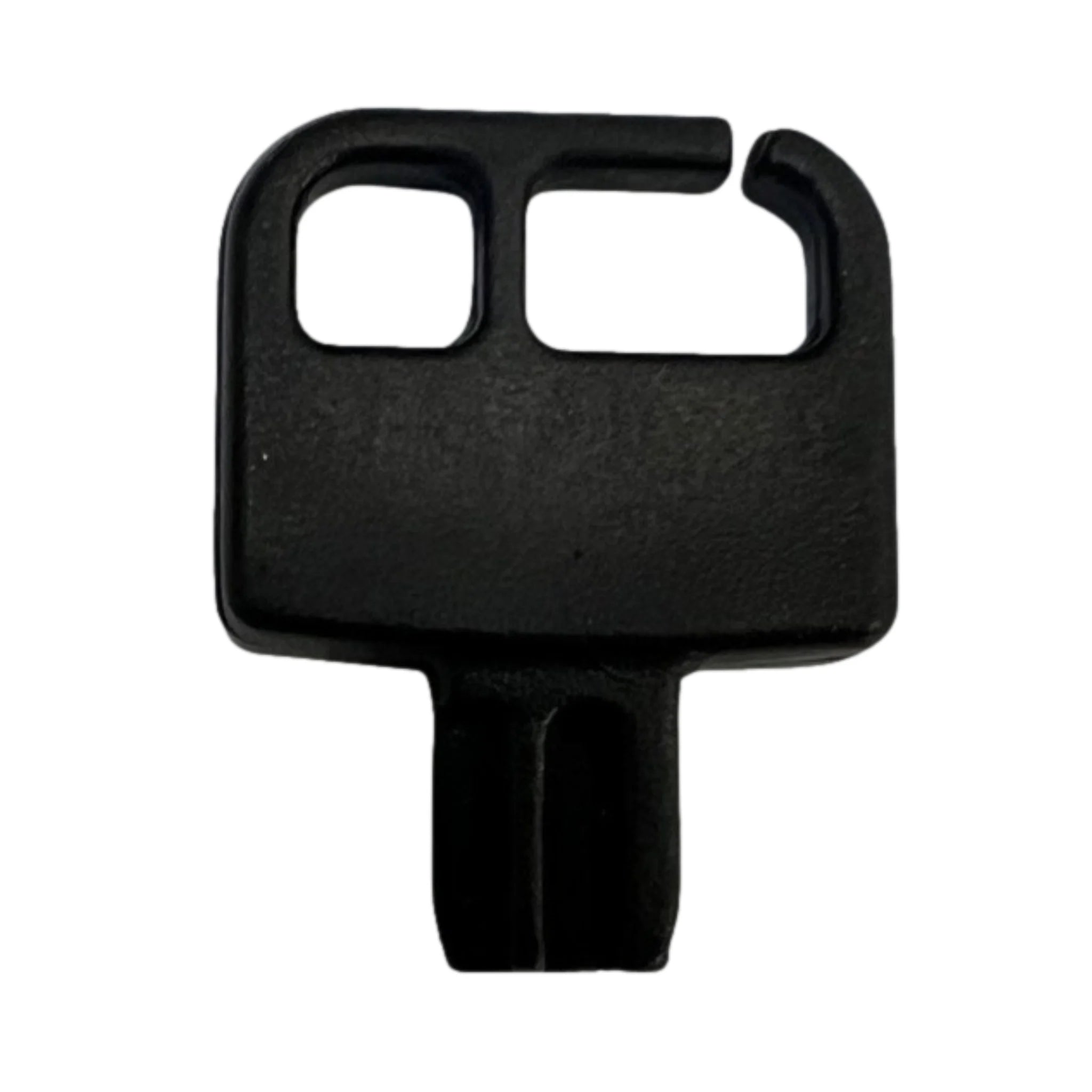 Replacement key for locking spa cover. Shown on white backghround